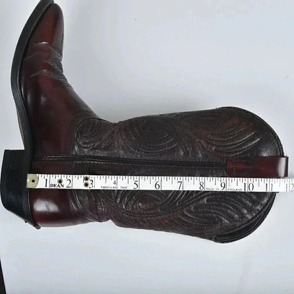 Laredo Dark Cherry Red Leather  Cowboy Boots Western Size 7.5 D - Picture 15 of 16